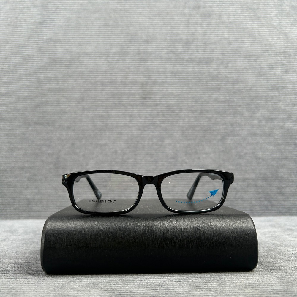 Black Rectangular Y2k Eyeglass Frames 48-14-128 BLK